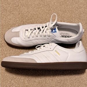Adidas Samba White and Brown Sneakers